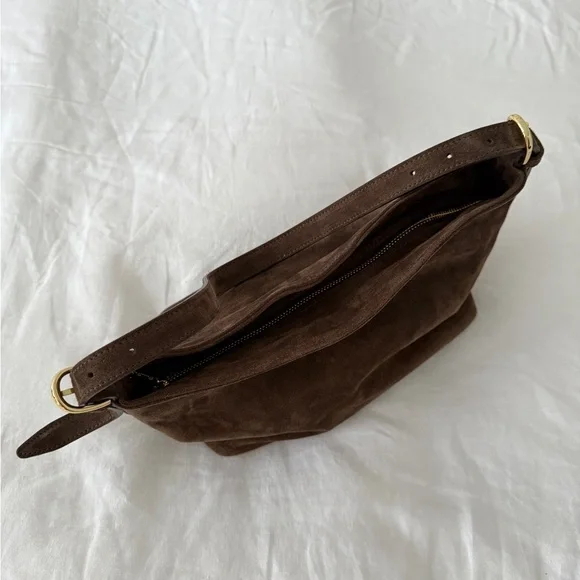 Vestirsi Eden Dark Chocolate Suede Shoulder Bag - Picture 9 of 9